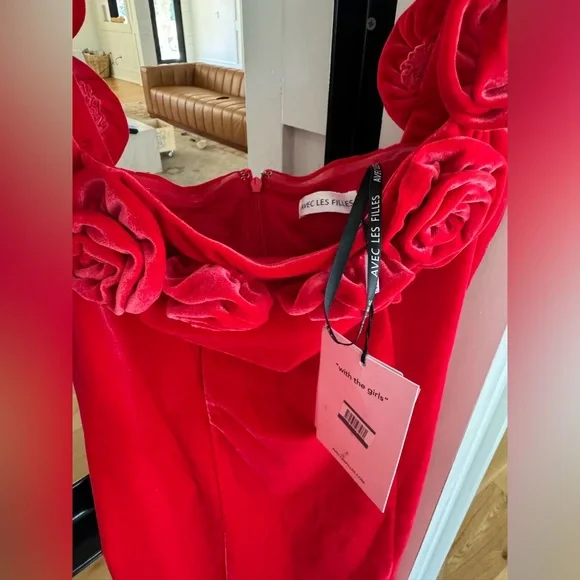 Avec Les Filles Rosette Off the Shoulder Mini Dress 8 - Picture 2 of 6